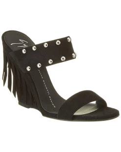 Budget ๐ Giuseppe Zanotti Taline Suede Fringe Wedge ๐ฉด Sandal for ๐ฉ women โ