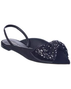 Wholesale ❤️ Giuseppe Zanotti Johanna Crystal Suede Flat for 👩 women 🛒