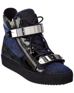 New 🧨 Giuseppe Zanotti May London Velvet & Patent 👟 Sneaker for men ⌛