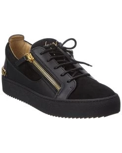Deals 🎁 Giuseppe Zanotti May London Suede & Leather 👟 Sneaker for men ✔️