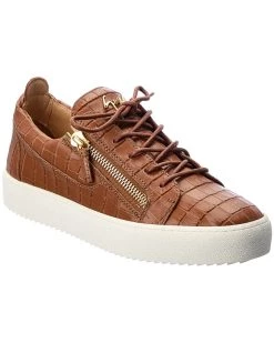 Best deal 😉 Giuseppe Zanotti May London Croc-Embossed Leather 👟 Sneaker for men 🧨