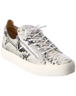 Promo 😀 Giuseppe Zanotti Snake-Embossed Leather 👟 Sneaker for men ⭐